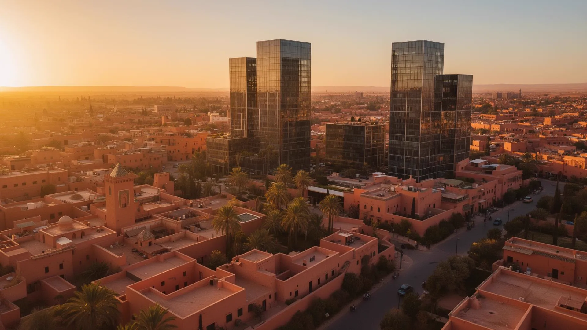 Marrakech au coucher du soleil — croissance et ambition