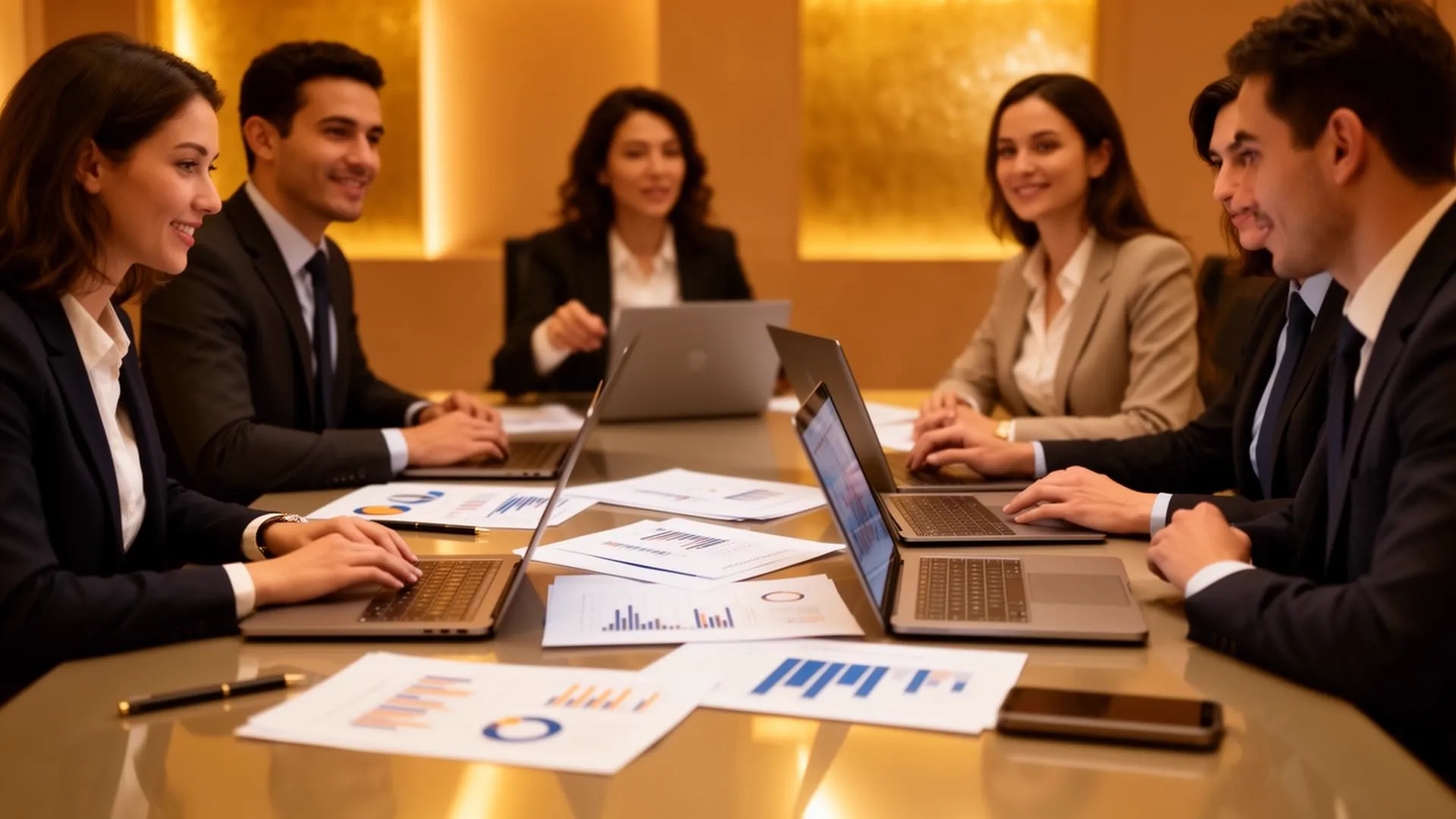 Équipe financière en réunion