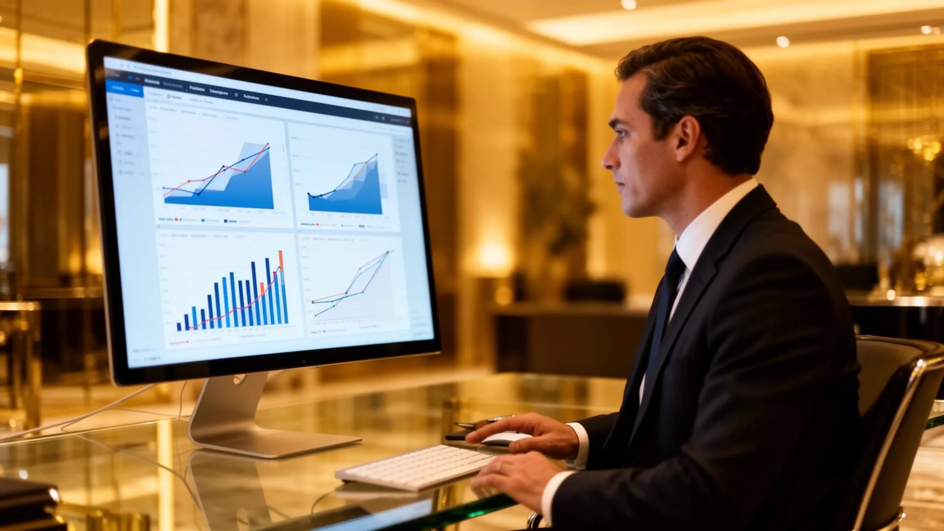 Dirigeant analysant des données financières